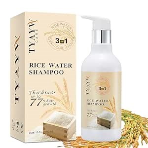 Rice Water Biotin Shampoo with Rosemary for Hair Growth, Hair Loss and Thinning Hair, 10 Fl Oz, Unisex Adult, Natural Ingredients, Sulfate and Paraben Free