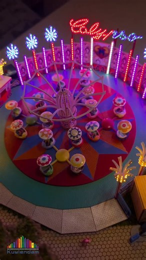 The module with the Calypso model is being tested for the next expo. Everything is still working fine and there is a nice classic atmosphere on this part of the module. #calypso #kermis #kirmes #funfair #kuylendam | Kuylendam