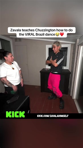 Zavala teaches Chuzzington how to do the VIRAL Brazil dance😭❤️ #zavala #fyp #chuzzington