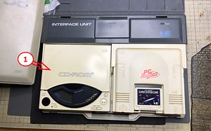 修理　PC Engine CD-ROM2 ミドルギア割れ