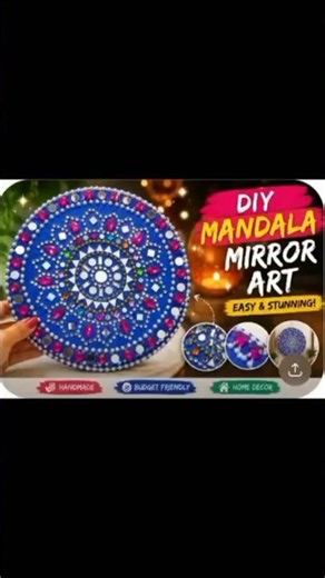 💎 Waste to Wow! DIY Mandala Mirror Decoration Tutorial😍 |🎨 Easy & Stunning Home Decoration @NazuArt
