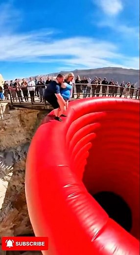 The Most Insane Inflatable Funnel Drop Ever Caught on Camera!#shorts #viral #funny #shortvideo