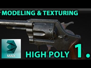 Gun Modeling and Texture (highpoly revolver / pistol) HUN 3DSMax 3D weapon Tutorial PART 1.
