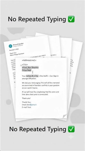 Mail Merge in MS Word 30 sec | Send Personalised Letters Easily 📩 #shorts