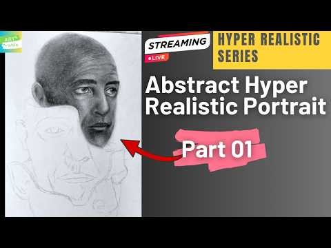 Abstract Hyper Realistic Portrait ✨ | 3 Faces in One Drawing 😱 | Part 1 (Top Face Detailed)