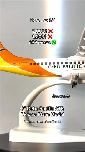 4.7K views · 45 reactions | 8” Cebu Pacific ATR diecast plane model...