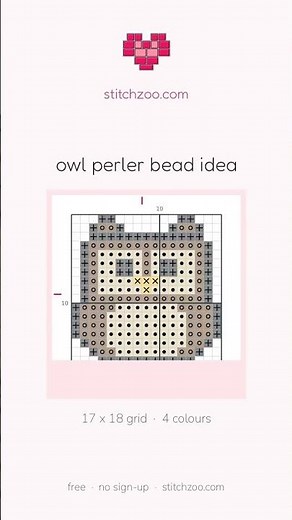 Owl Perler Bead Idea | Free Counted Pattern #Shorts