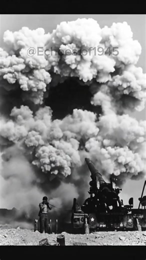 WWII Cannon Firing — Rare 1945 Battlefield Footage #shorts