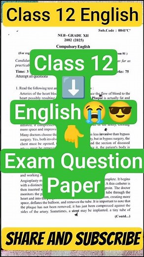 English || Class 12 Exam Question Paper 2082 || NEB Important Question 2082