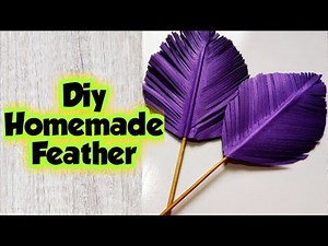 Diy Feathers/Homemade paper Feathers/How to make coloured Feathers at home/Diy crafts/Room decor