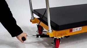 500LBS Hydraulic Lift Table Cart, Lifting Height Hydraulic Scissor Lift Table with 4 Locking Wheels, Elevating Hydraulic Cart for Material Handling and Transportation (Yellow)