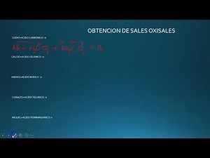 OBTENCIÓN DE SALES OXISALES