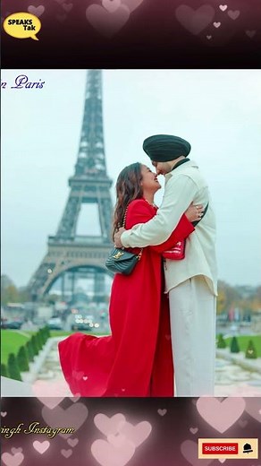 Neha Kakkar kisses husband Rohanpreet Singh in front of Eiffel Tower | Nehu Rohu i Paris