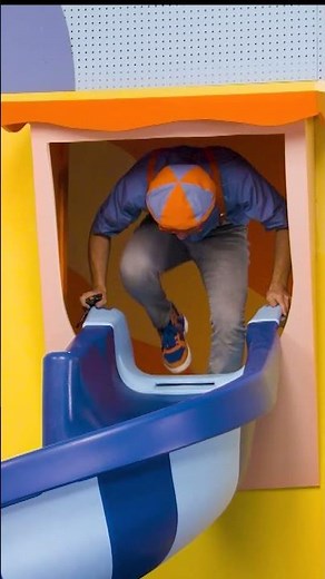 Blippi Slides Into A Ball Pit! | #shorts #Blippi #Educational Videos