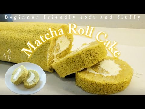 Japanese Matcha roll cake recipe | Beginner friendly Baking