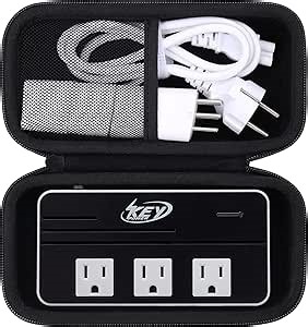 khanka Hard Case for BESTEK Universal Adapter 220V to 110V Converter,Black | EVA Hard Shell, Mesh Pocket Accessory Storage, Impact Resistant Protection, Water Resistant Protection, Protective Case Only