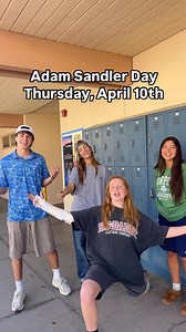 2.9K views | Wear your best Adam Sandler outfits on Thursday, April 10th and come to the quad at lunch for mini golf! Reminder: The week after spring break is GSA Spirit week then the following spirit week is the Spring Fling Spirit Week! #prideofthe805 #smontop #smhs #sanmarcos #spirit #adamsandler #springfling | San Marcos Royals | Facebook