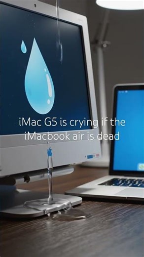 The iMac G5 is crying when the Macbook Air is dead #appleimac #imac