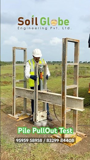 Pile Pullout Test for Solar Power Project. SoilGlobe Engineering Pvt Ltd. - 95959 58958/83299 84408