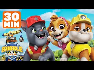 Rubble's Construction Rescues at the Bark Yard! w/ Skye & Charger | 30 Minutes | Rubble & Crew
