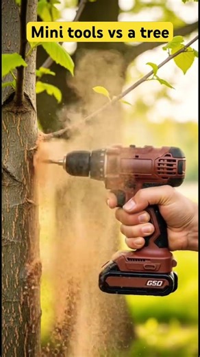 Mini machine working on the trees #woodworking #minisatisfying #tools #viral #mini