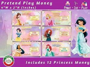 Princess Play Money | Pretend Play, Kids Rewards (PDF/PNG) - Etsy