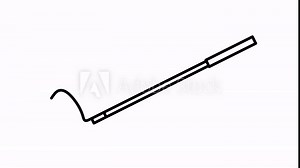 golf stick line icon animation Motion graphics 4k video motion illustration sign. Outline doodle style alpha channel