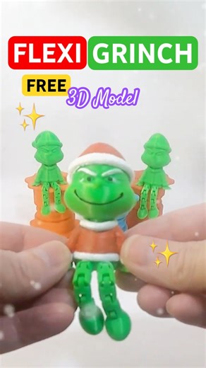 3D Printed Flexi Grinch 🎅🎄 | Christmas Flexi Toy 3D Print