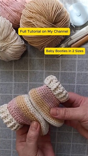 Baby Booties in 2 Sizes 👶 Step-by-Step Crochet Tutorial