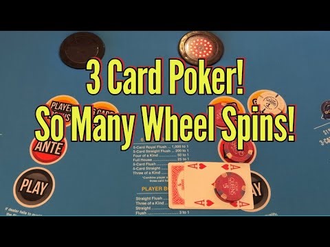 So Many Wheel Spins Today On 3 CARD POKER! Live Play From The 4 Queens Casino In Vegas!
