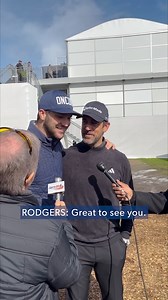 This bromance 😂 Aaron Rodgers and Josh Allen face off tonight on Monday Night Football. | PGA TOUR