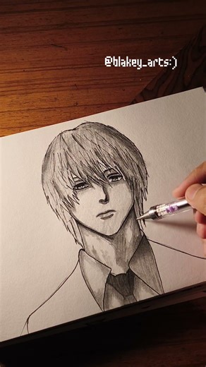 Drawing Light Yagami from Death Note | Pencil Sketch Tutorial