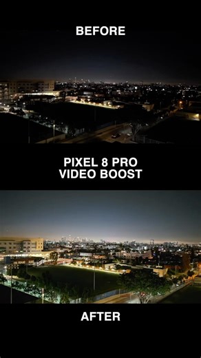 Heres a look at the AI powered Video Boost mode on Pixel 8 Pro! The results are pretty dramatic. How it works: You have to toggle Video Boost on before you shoot a video. Once it’s uploaded to Google Photos, it gets processed, which takes a bit. AI adjusts color, lighting, stabilization and graininess. How do you think it did? | Rich DeMuro