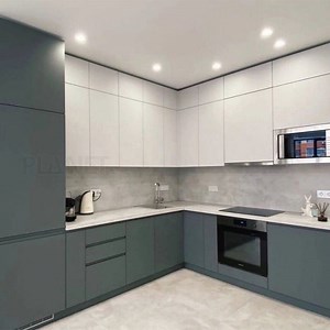 [Hot Item] MDF American Standard Modulated High Gloss Custom Solid Wood with Waterproof PVC Kitchen Cabinet