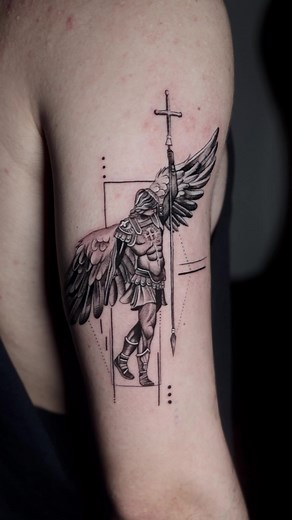 Saint Michael Symbol Tattoo - Micro Realism Art in Dubai and Lebanon