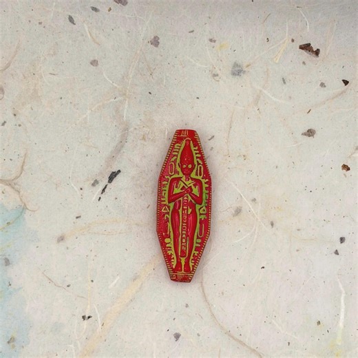 Vintage Red Glass Egyptian Revival Pendant/Bead