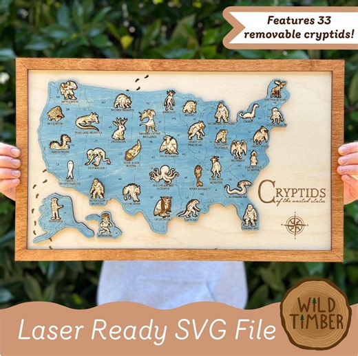USA Cryptid Tracker Map SVG - Legendary Creatures Travel Tracker (digital Download) - Etsy