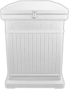 RTS Home Accents ParcelWirx Premium Vertical Storage Cabinet/Lockable Package Delivery Box with Hinged Lid, Slate Grey