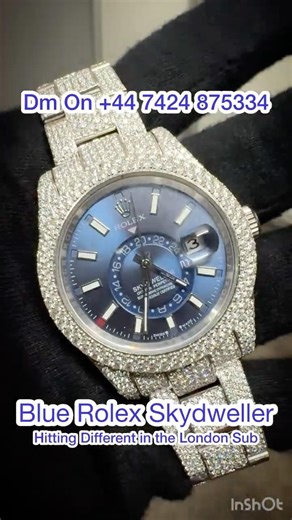 Iced Out Blue Rolex Sky-Dweller 💎 #LondonLuxury Watches What a £30,000 Iced Out Rolex Looks Like 🤯