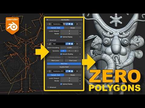 I Modeled a Whole 3D Scene with ZERO Polygons! (Blender Skin Modifier Tutorial)