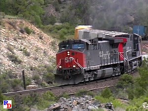 Southern Pacific AC4400CWs became common power as the former D&RGW Tennessee Pass line would soon be dormant. The locomotives were the last purchased by the SP. From the Pentrex show "Tribute to Tennessee Pass" https://rfd.video/Tennessee | Railfan Depot