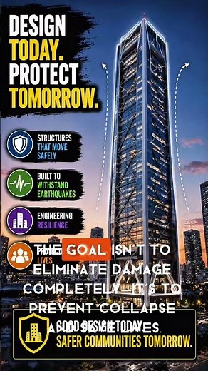 Earthquake Engineering Explained 🌎 | How Buildings Survive Earthquakes #Shorts #civilengineering