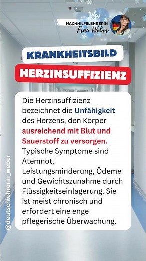 Herzinsuffizienz ❤️ Krankheitslehre 🏥 #krankheiten #herzinsuffizienz #prüfungsvorbereitung #Pflege