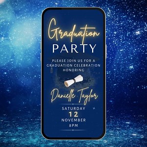 Boys Graduation Party Invite. Digital Class of 2025 Blue Grad Invite Invitation. Mens College, High School Graduate DIY Editable Evite. - Etsy