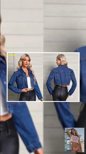 Women's Long Sleeve Denim Jacket – Streetwear Flip Collar Jean Jacket