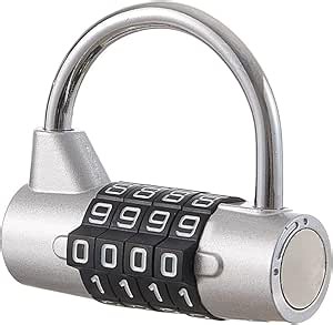 Gym Locker Lock 4 Digit Combination Lock for Locker for School Gym Lock for Sports, Toolbox, Case, Hasp Storage（20） (Shackle Sliver)