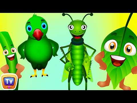 Learn GREEN Colour with Funny Egg Surprise & GREEN Song | ChuChuTV Surprise Eggs Colors for Kids