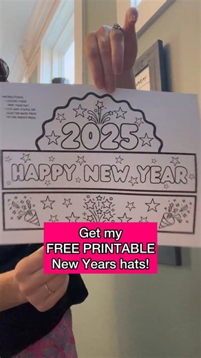 This DIY New Year’s hat printable is such a fun way to let kids celebrate without staying up late. Coloring their own hats and wearing them makes the day feel special and keeps them busy 🎩✨🎆 Would your kids celebrate at noon or try to make it to midnight? | Crafts, Decor and Family Fun with Morgan McBride