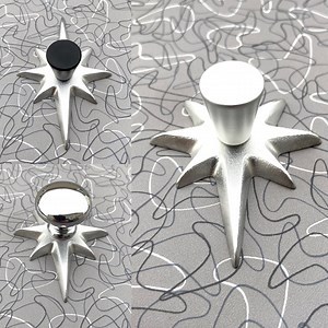 Atomic Starburst Drawer Pull: Hammered Aluminum Mid Century Knob - Etsy