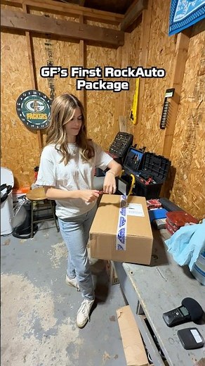 Anna just got her first RockAuto package! Will she get a magnet?? #cars #rockauto #unboxing